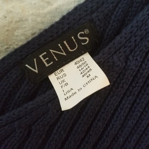 VENUS Dark Navy Cold Shoulder Sweater Top - Picture 5 of 8